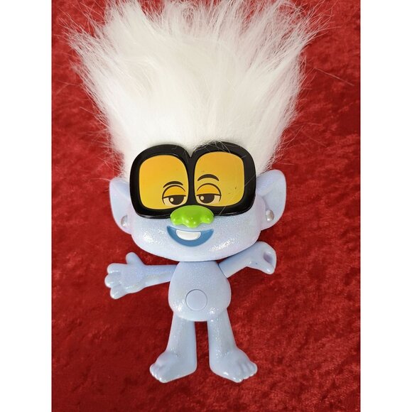Dreamworks Trolls World Rappin Diamond Light-Up Glitter Figure With White Hair‎ - Picture 1 of 5